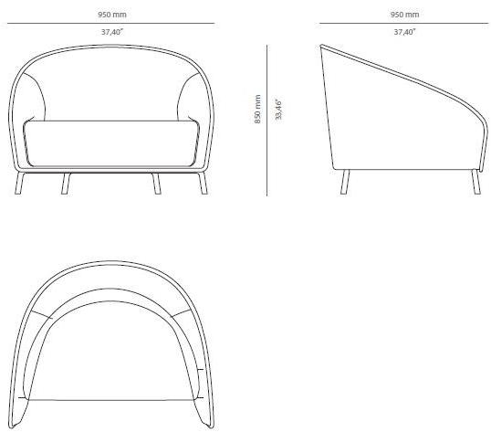 PRADDY Кресло из ткани с подлокотниками Carnaby Tr052 - Вид №3