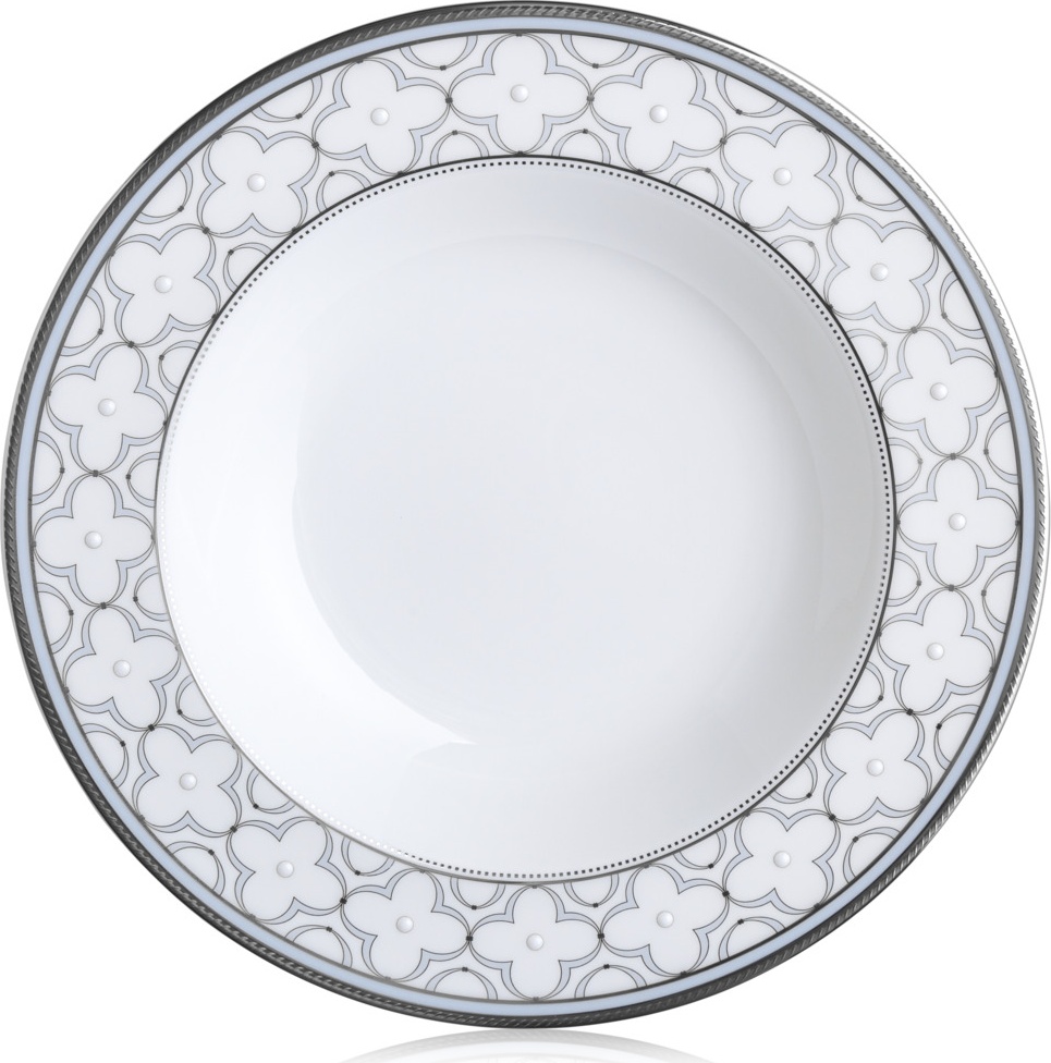 10646041 Noritake Тарелка суповая Noritake "Трефолио,платиновый кант" 24,7см Фарфор, Керамика 