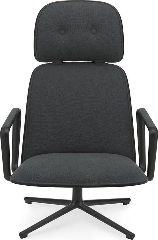 605468 Pad Lounge Chair High Swivel Black Alu Black / Yoredale Normann Copenhagen  - Вид №1