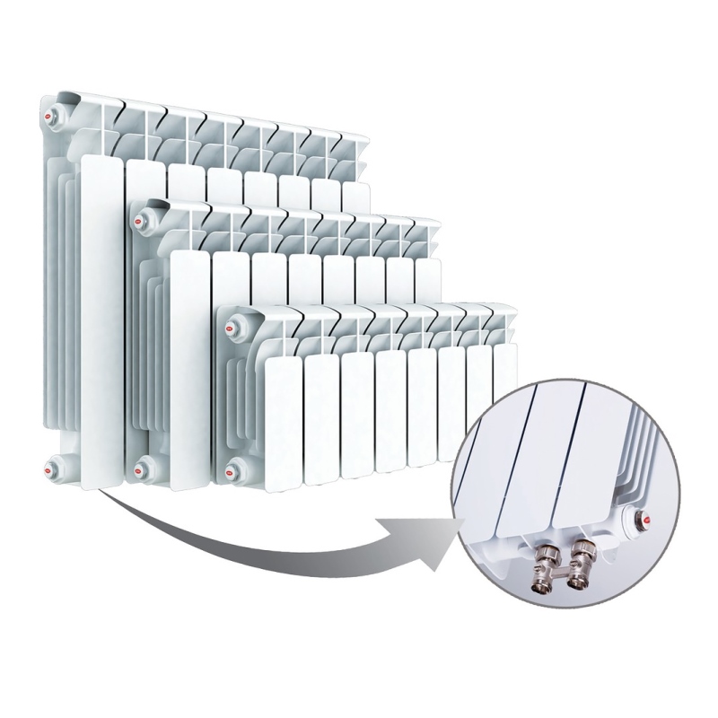 Радиатор биметаллический Rifar Monolit 350/100 6 секций RM35006 - Вид №5