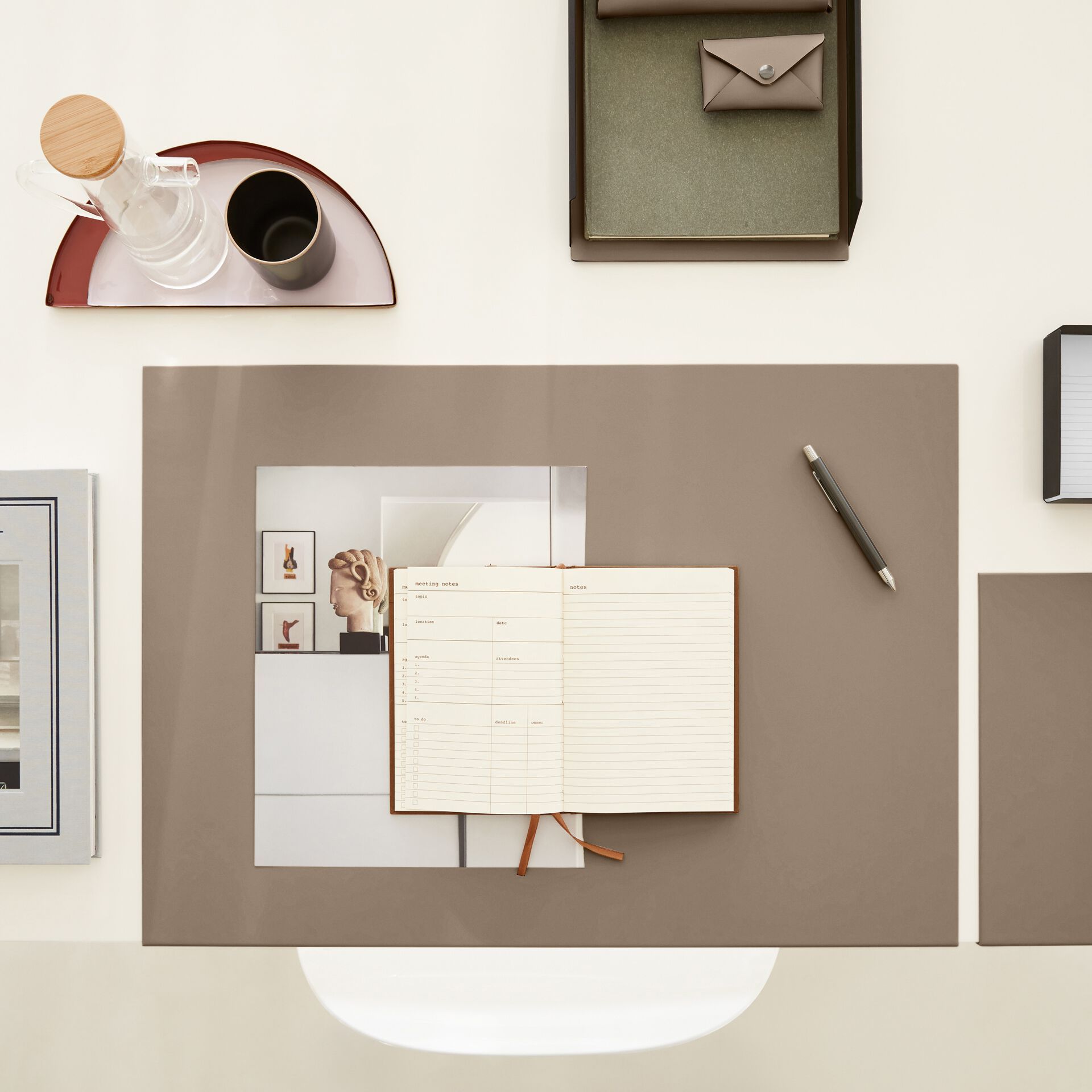 Лоток для документов из нержавеющей стали и кожи EGLOOH Муар ARCH-00027153 - Вид №49