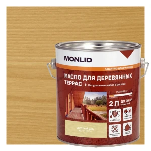 Масло для террасы MONLID матовое цвет светлый дуб 2 л