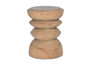 Низкий стул / круглый деревянный садовый журнальный столик