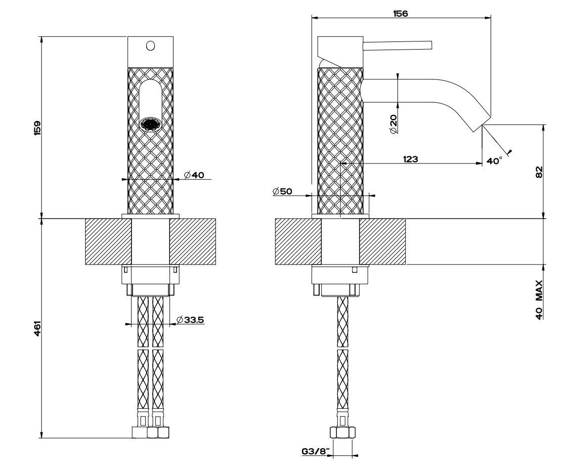 Смеситель для раковины из нержавеющей стали Gessi Messi316 ARCH-00090976 - Вид №3