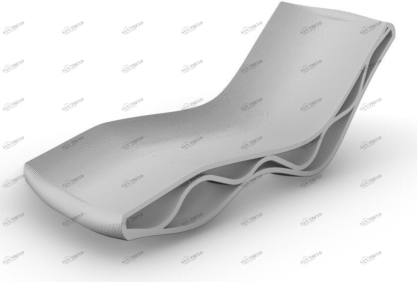 Concreative Садовая кушетка из бетона с 3d принтом  1903-048 