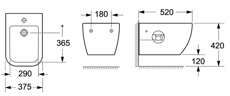 BB1104BH Биде подвесное GENOVA BELBAGNO - Вид №1