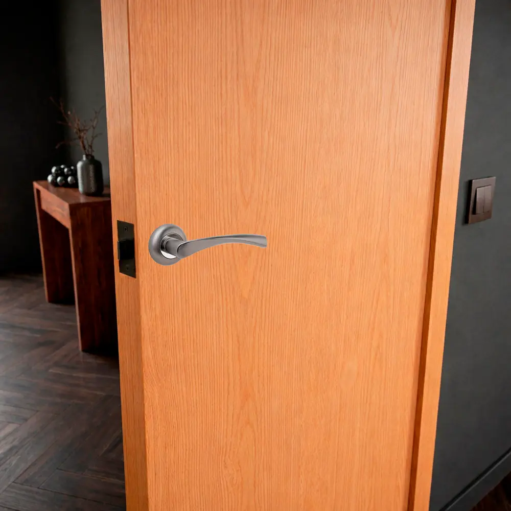 Дверная ручка на розетке Armex H-14023-A без запирания цвет графит STLM-2007552 - Вид №6