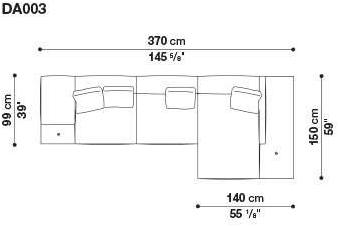 B&B Italia 3-х местный тканевый диван с шезлонгом Dock sun-id-1355318 - Вид №41