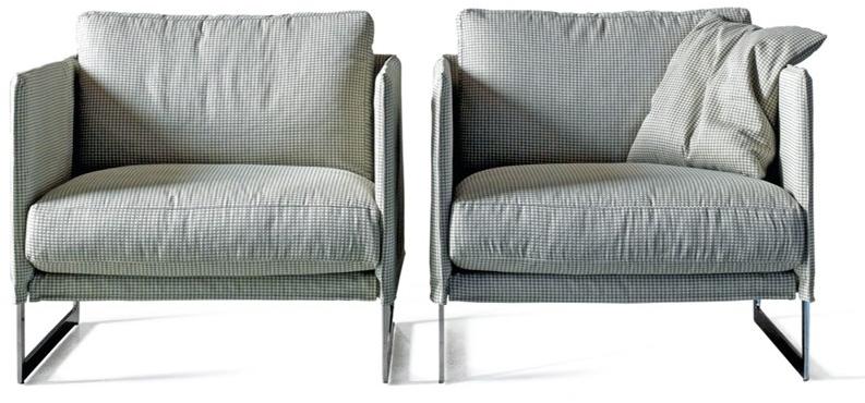 Saba Italia Кресло на санках из ткани с подлокотниками Livingston sun-id-1404640 - Вид №1