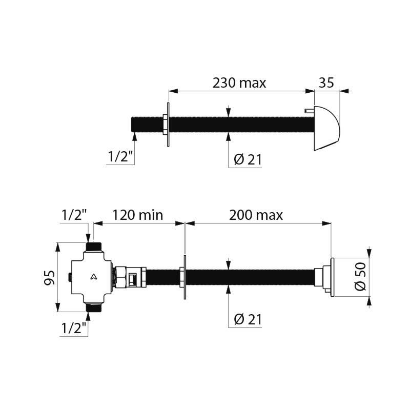749110 Порционный душевой комплект TEMPOSTOP DELABIE  - Вид №1