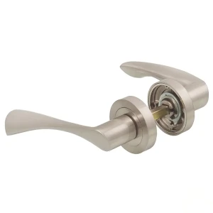 Ручки дверные на розетке Euro 117, цвет матовый никель