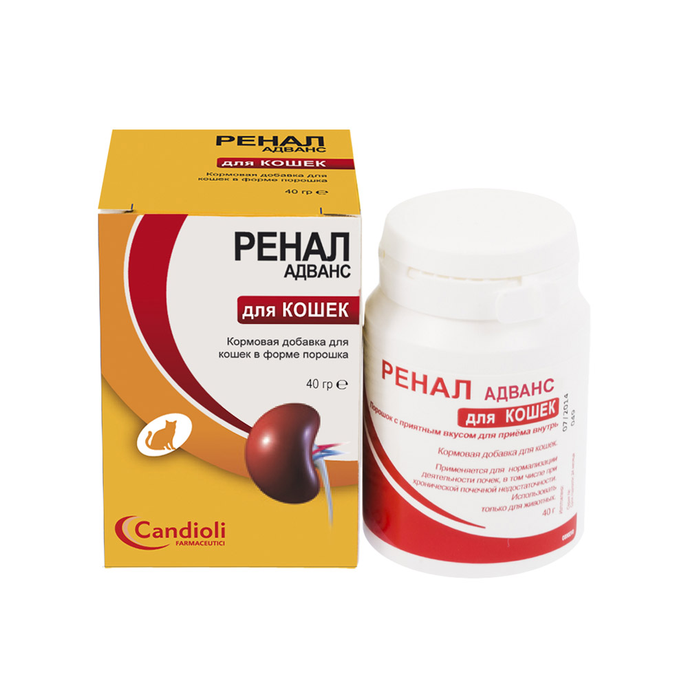 ПР0020021 Кормовая добавка для кошек Ренал Эдвансед 40г Candioli 
