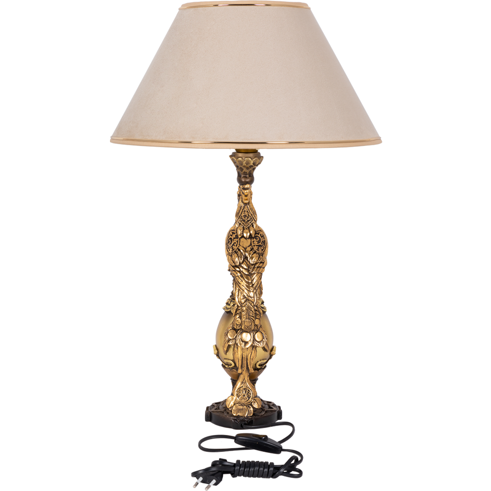 32081,34013 Настольная лампа Павлин Бронза Айвори BOGACHO 4627138210871, 4627179657116 - Вид №1