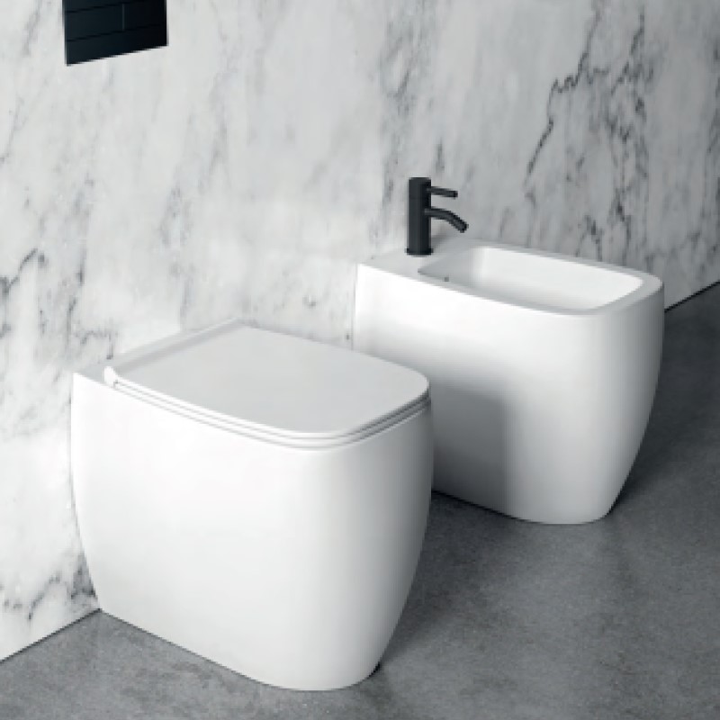 33110101.09 Биде напольный 550х335х450 мм Alice Ceramica Nur Белый матовый - Вид №3