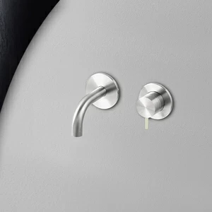 Смеситель для раковины сталь глянцевая с серой ручкой Toki Radomonte TKI17LCIL29