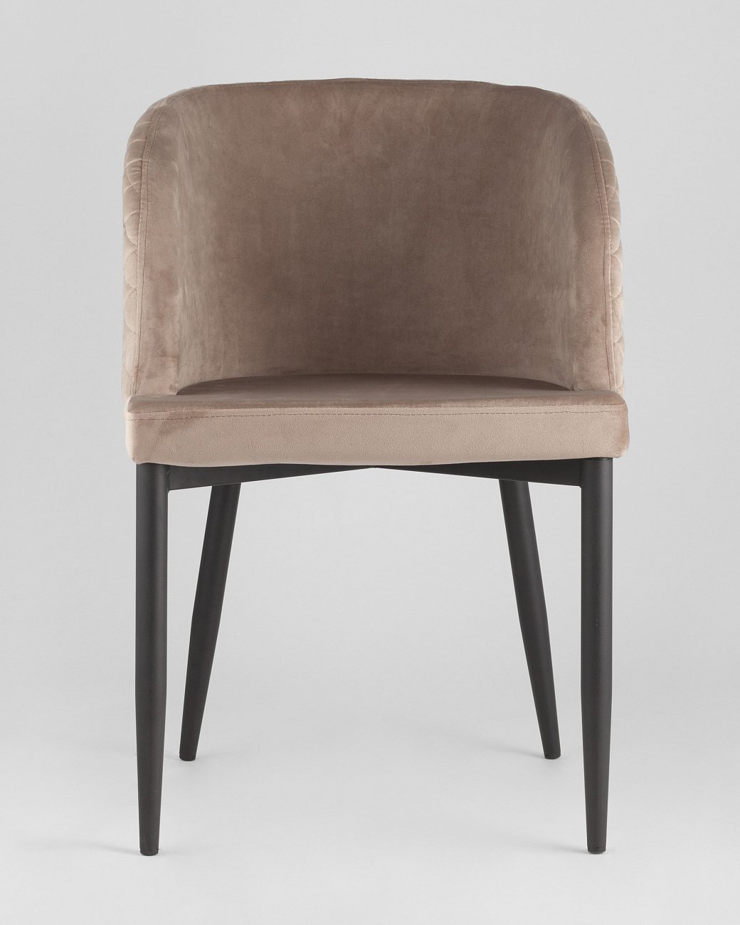 Стул с подлокотниками мягкий шампань с черными металлическими ножками "Молли" STOOL GROUP ДИЗАЙНЕРСКИЕ 00-3881929 Бежевый  - Вид №1