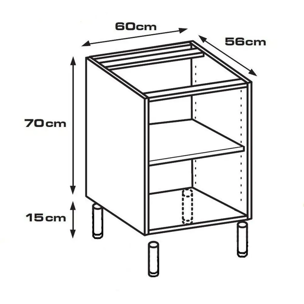 Каркас напольный 60x70x56 см, ЛДСП, цвет белый DELINIA STLM-2126110 - Вид №6