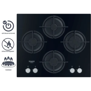 Варочная панель газовая Hotpoint QS 61S/BK 4 конфорки 60x51 см цвет чёрный