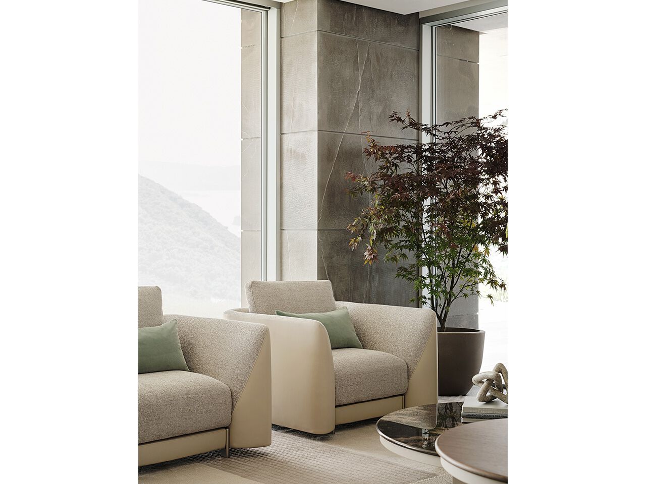 Ткань и кожа кресло для жизни Turri Joel ARCH-00129128 - Вид №2