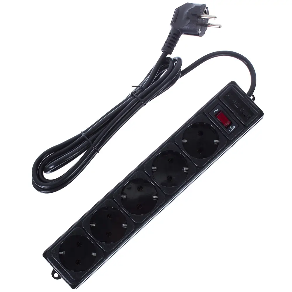 Сетевой фильтр 5 розеток, 1.8 м, цвет черный Santreyd STLM-2088111 - Вид №1