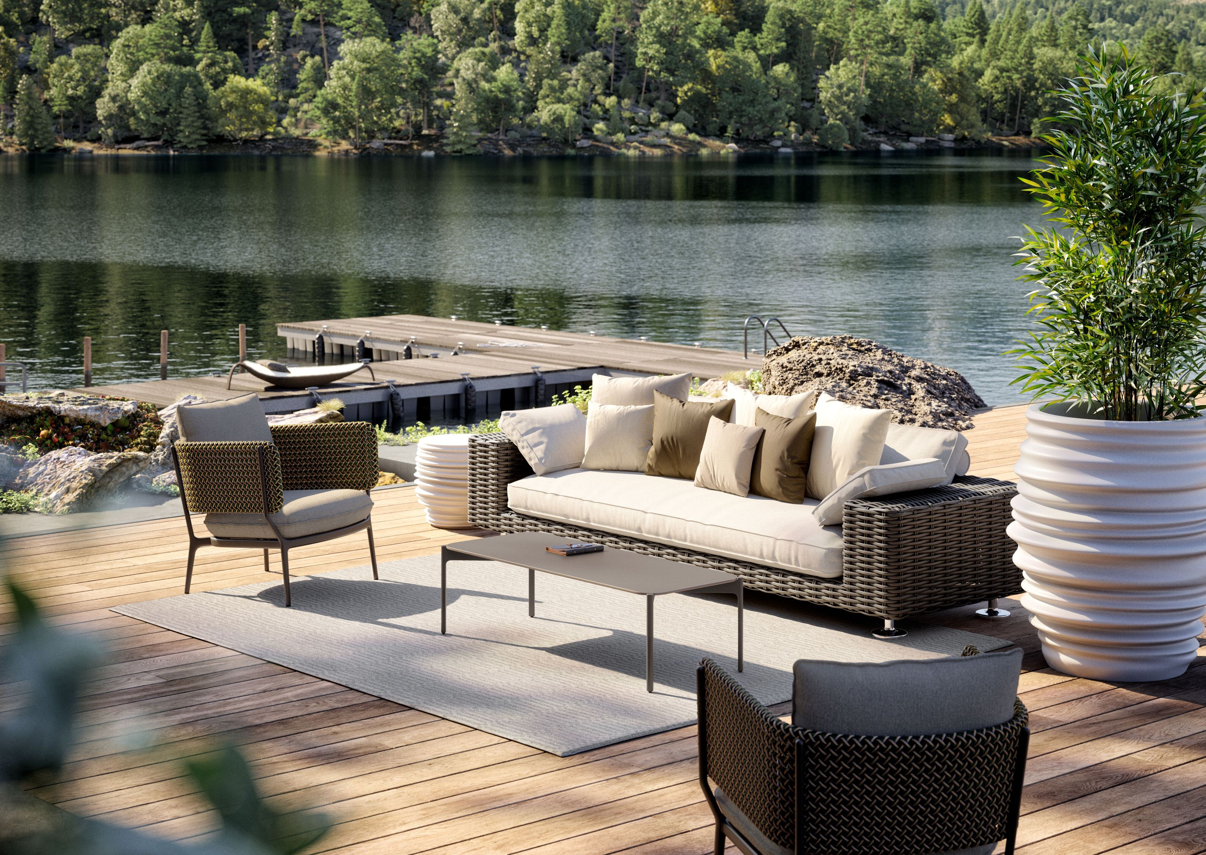 Круглый алюминиевый и стеклянный садовый столик DEDON IZON ARCH-00060167 - Вид №8