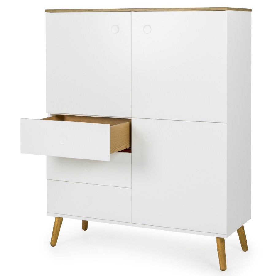 Шкаф Tenzo Dot, 137х109х43 см, дуб, белый 1666454 - Вид №3