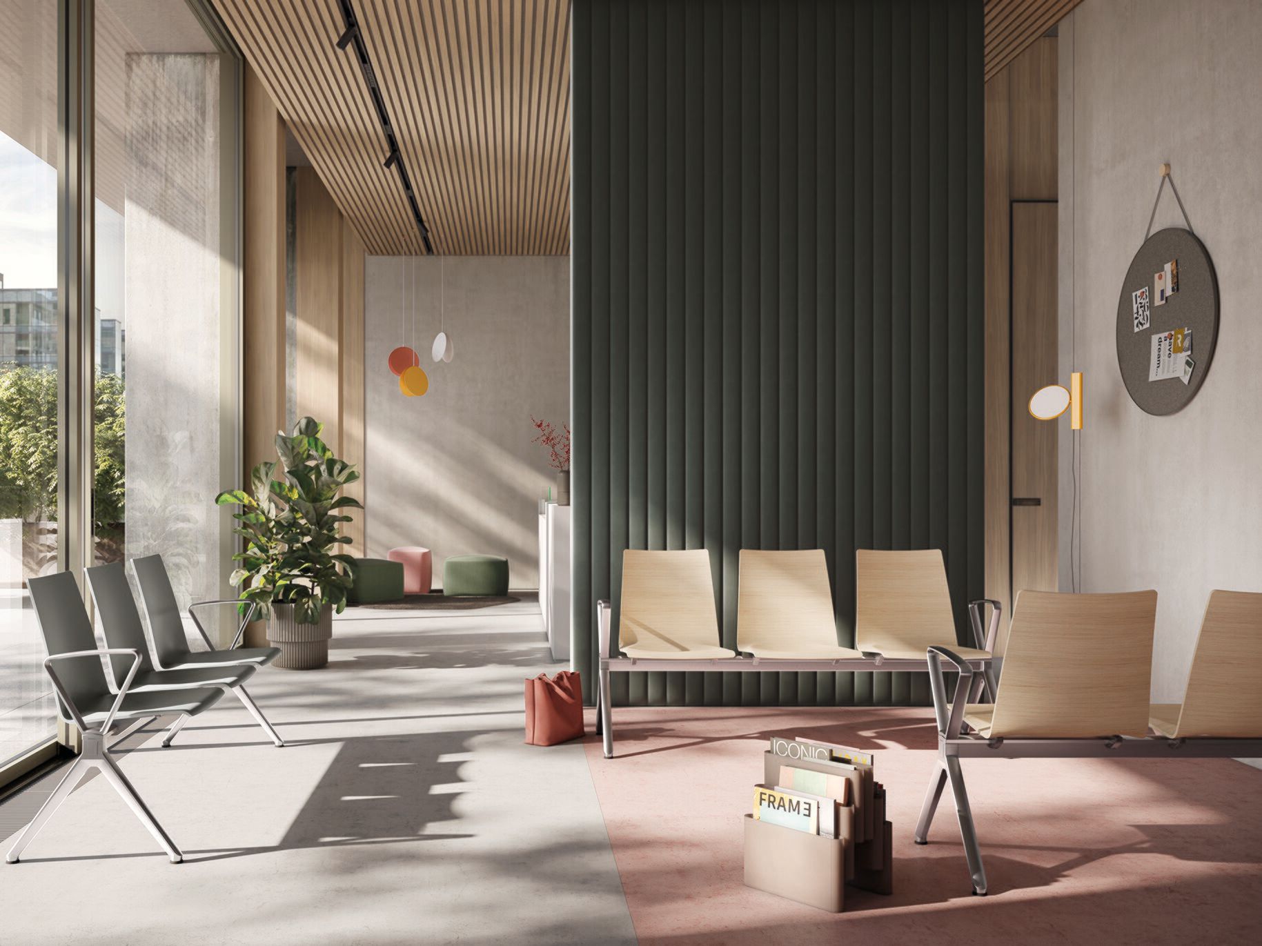 Сиденье на деревянном полу с подлокотниками Brunner wait ARCH-00090199 - Вид №1