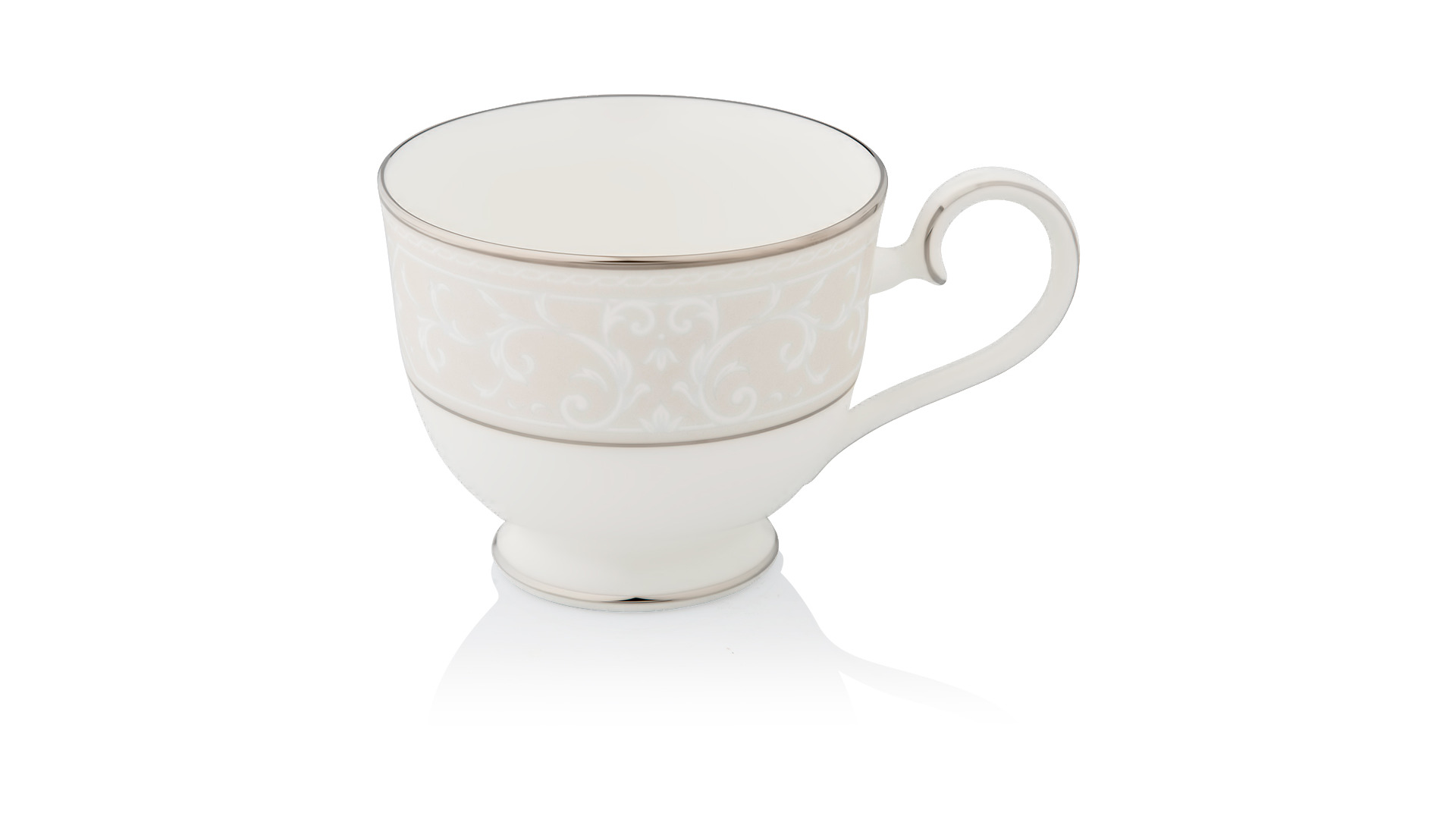 10665428 Noritake Набор из 6 чашек чайных с блюдцами Noritake "Монтвейл, платиновый кант" 200мл Фарфор костяной  - Вид №2