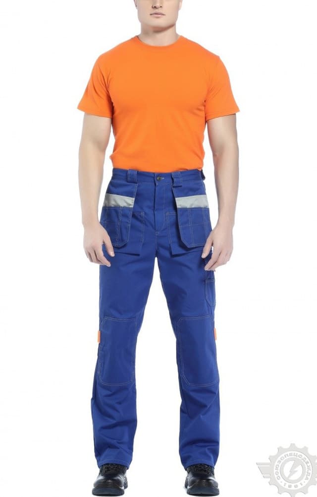 65236 Костюм "Профессионал-1" василек-светло-серый  Летняя спецодежда  размер 60-62/182-188  - Вид №22