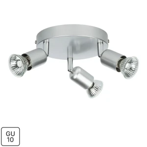 Спот поворотный Basic 3 лампы GU10 7.5 м² круглый цвет серебристый 81983721 STLM-2049444