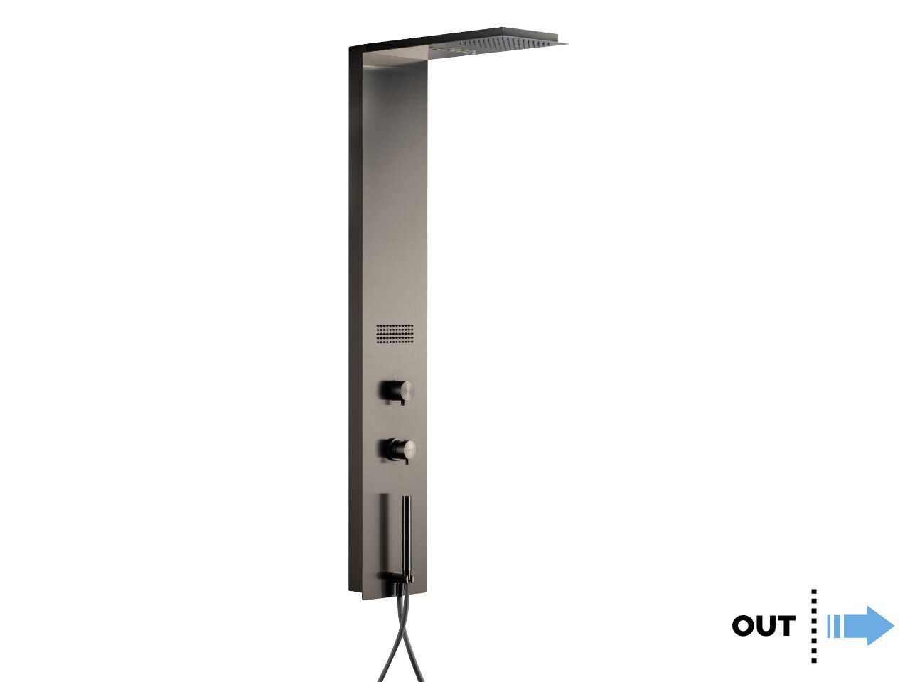 Душевая панель из нержавеющей стали с ручным душем и переключателем Cropelli Quadro ARCH-00098721