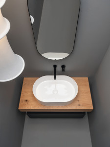 Керамическая столешница овальная раковина