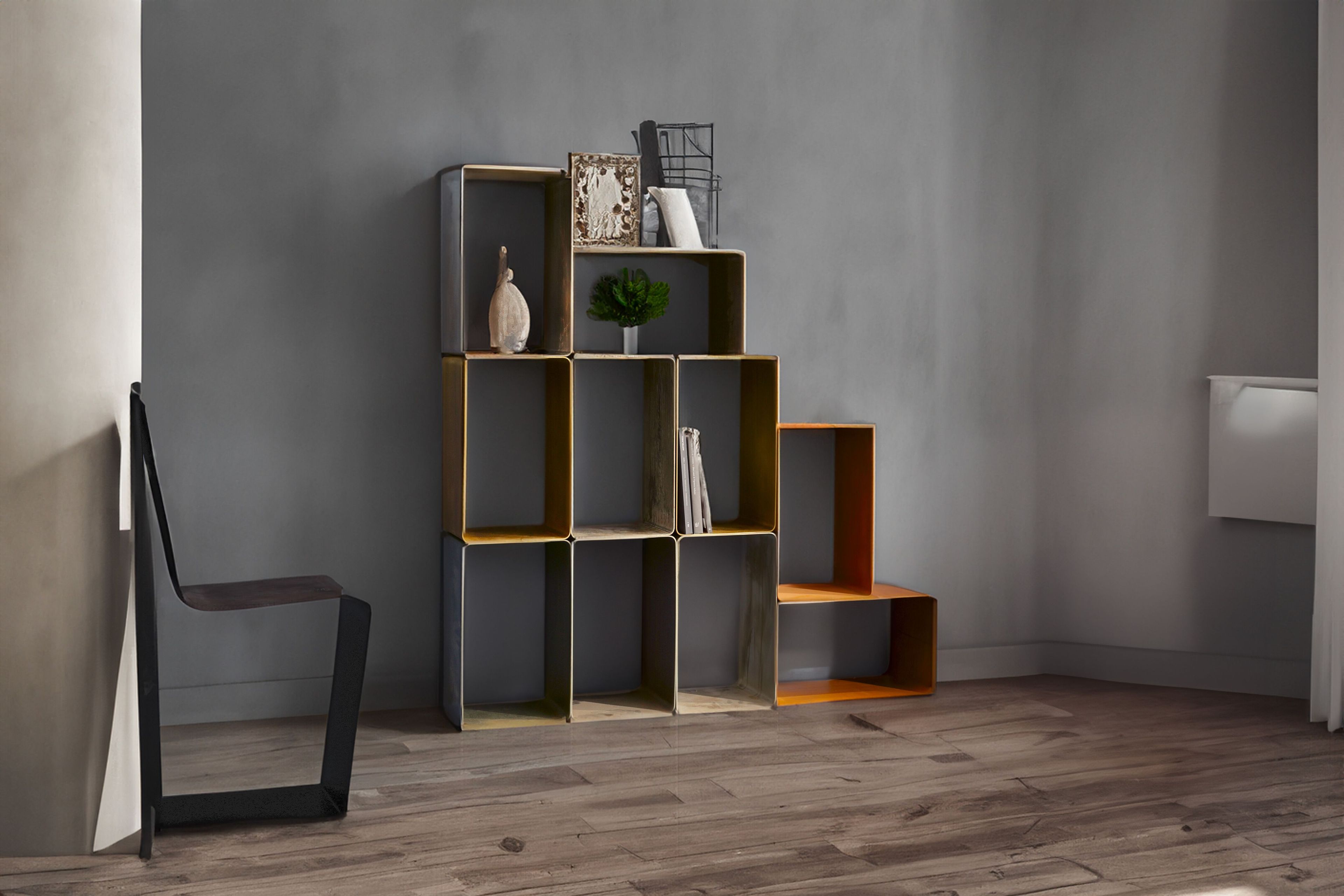 Железный книжный шкаф / журнальный столик Lusent35 параллелепипеды ARCH-00105295 - Вид №3