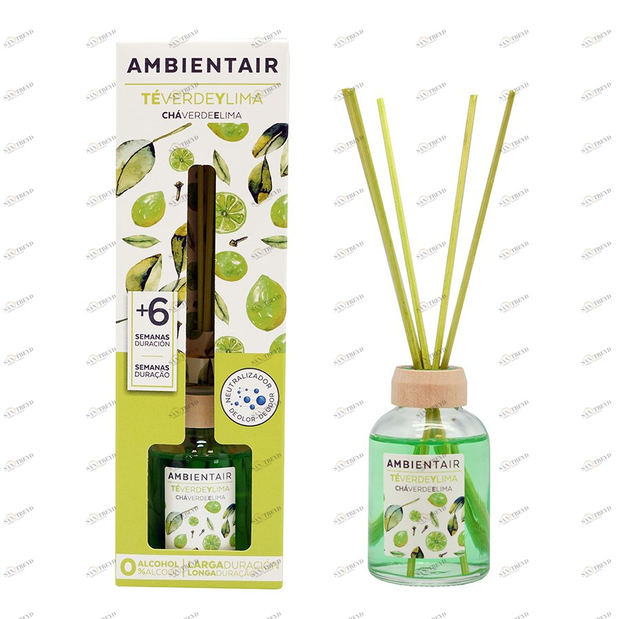 Диффузор ароматический 50 мл "Зеленый чай и лайм" AMBIENTAIR  00-3881140 Зеленый 