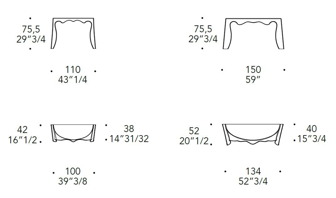 Стеклянная консоль полумесяца REFLEX платок ARCH-00082586 - Вид №3