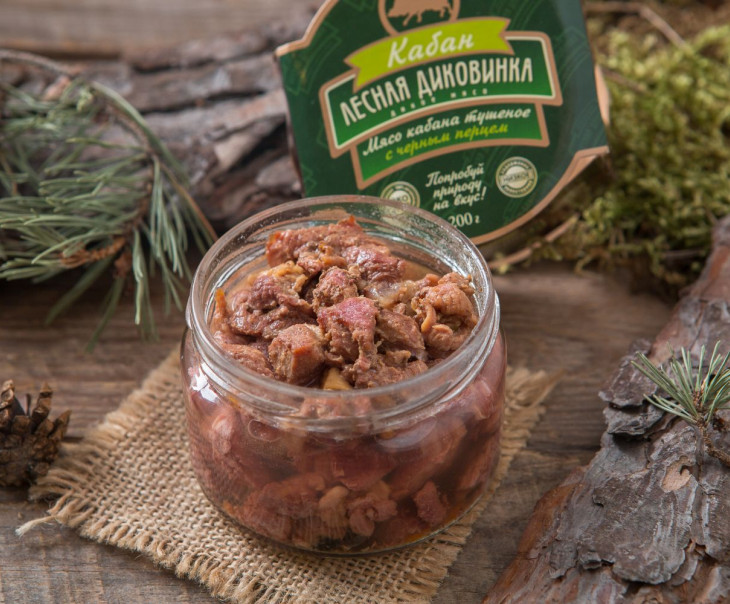 3342 Тушеное мясо кабана с черным перцем (стекло) Вкусляндия  - Вид №1