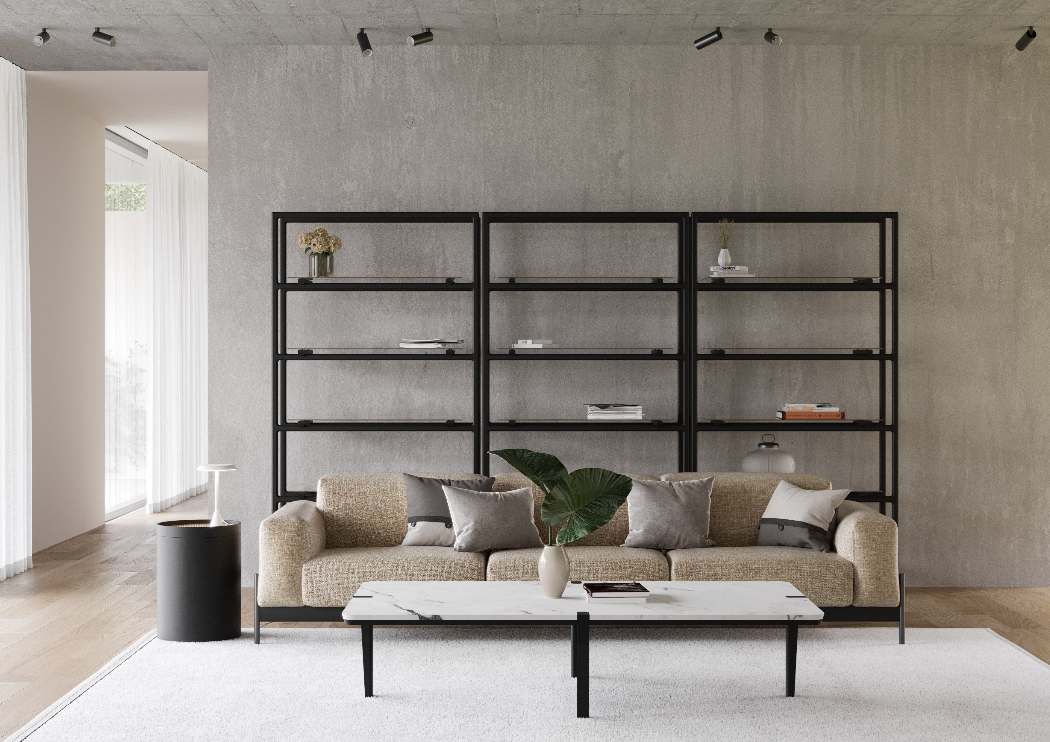 Прямоугольный низкий журнальный столик из мрамора и массива дерева Wewood CORNER ARCH-00069131 - Вид №2