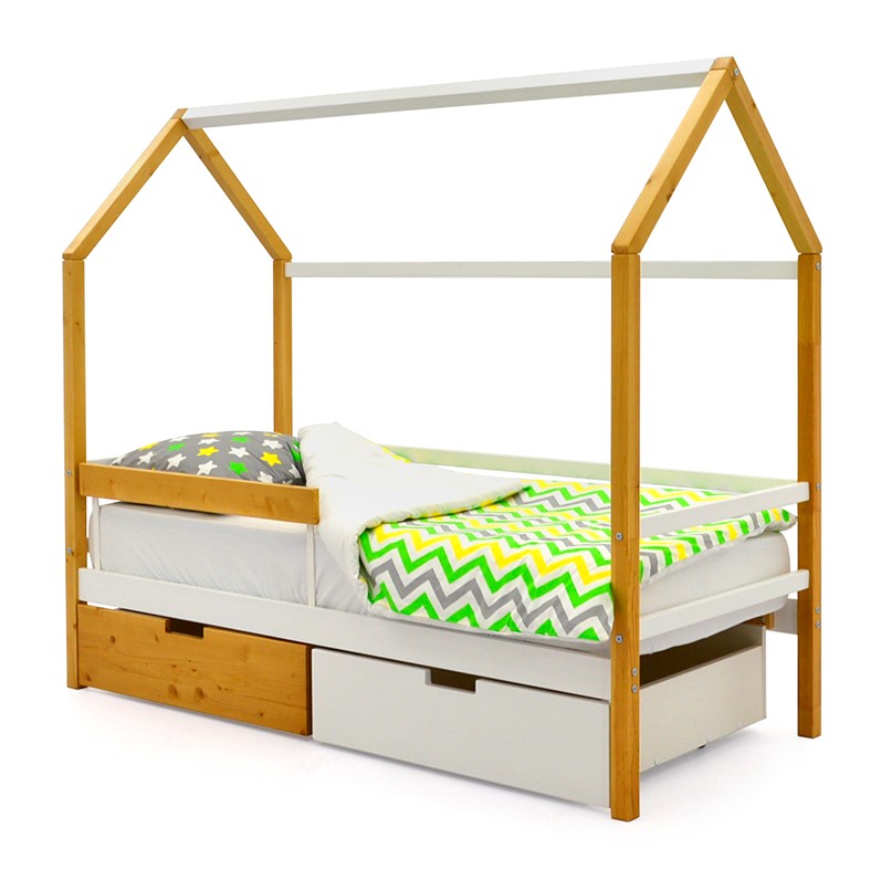 Кровать-домик детская дерево-белая Svogen БЕЛЬМАРКО  00-3833071 Бежевый Santreyd  - Вид №1