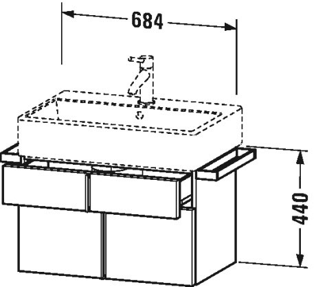VA650605252 Vero Air Тумбочка подвесная Европейский дуб, декор Duravit - Вид №1