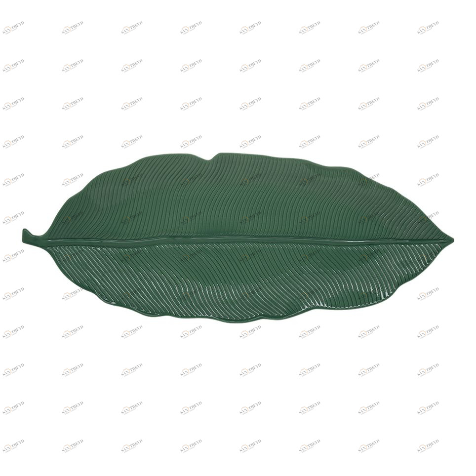 Блюдо фарфоровое сервировочное 47х16 см зеленое "Мадагаскар" EASY LIFE МАДАГАСКАР 00-3947032 Зеленый 