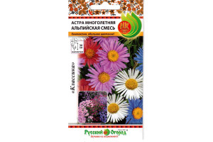 19860688 Семена Цветы Астра многолетняя Альпийская смесь 0.1 г 702008 РУССКИЙ ОГОРОД