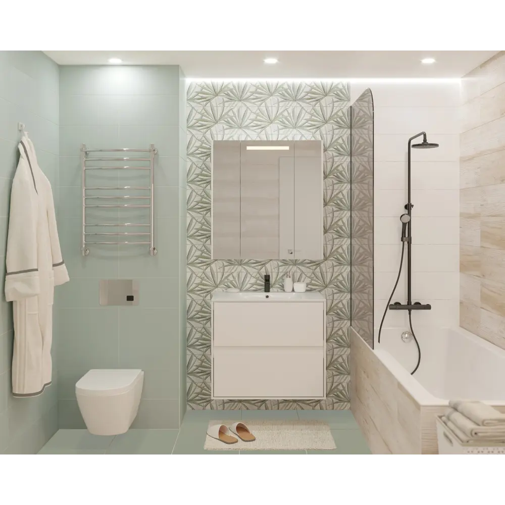 Керамогранит LB Ceramics Шервуд Шалфей 30x30 см 1.35 м² матовый цвет светло-зелёный Play STLM-2103657 - Вид №3