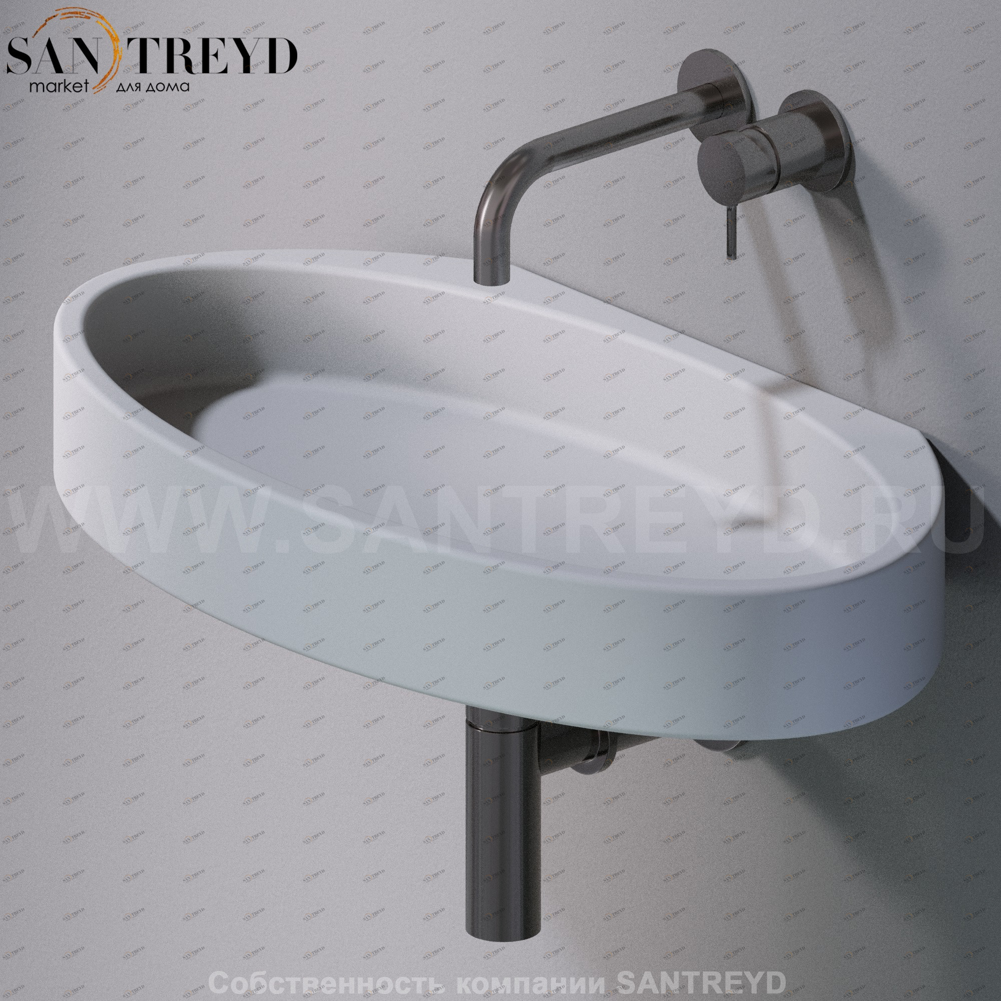 L015T1RPV4.117 Подвесная раковина настенная овальная A. e T. Italia P35 серая AeT ITALIA L015T1RPV4.130