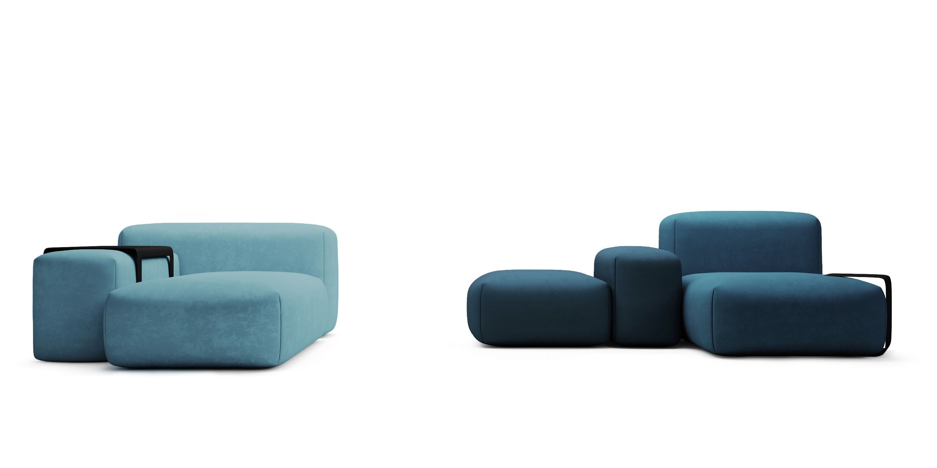 Тканевый диван с полуостровом HANNABI MODEL NO.17 SALMON ARCH-00037307 - Вид №3