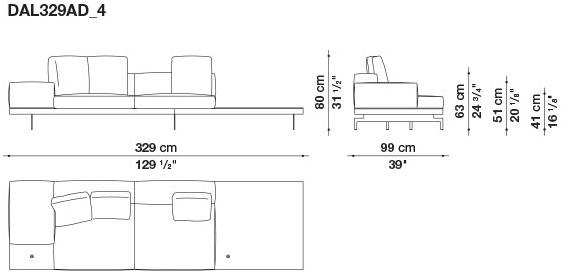 B&B Italia 3-х местный тканевый диван Dock sun-id-1376507 - Вид №59