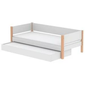 Кровать Flexa White с дополнительным спальным местом, 200 см, белая лакированная