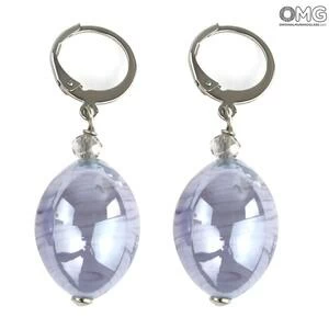 3950 ORIGINALMURANOGLASS Серьги Фиалка - Коллекция Antica Murrina - муранское стекло OMG 5 см