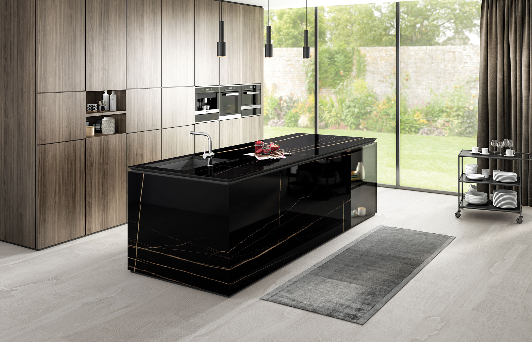 Черный бриллиант интерьера: керамический слэб Sahara Black STP-ST145 INCOLOR Double Polished - Вид №4