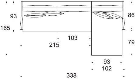 Twils Lounge 3-х местный тканевый диван с шезлонгом Finn sun-id-1458734 - Вид №2