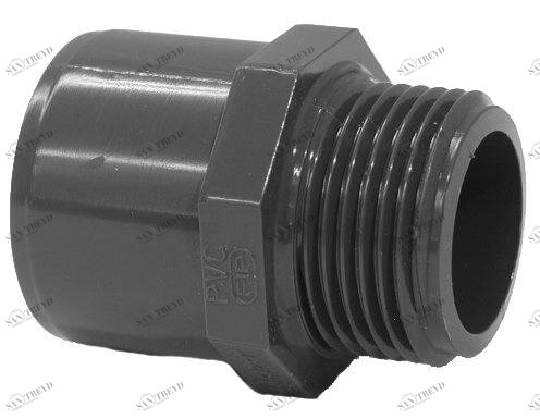 SANIT 72101501016 Переход совместного ниппель, PVC-U, клей или рукав выхлопной трубы / наружная резьба 